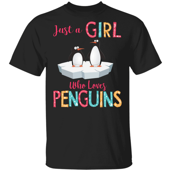 Penguin Lover Shirt Just A Girl Who Loves Penguins Cute Penguin Animal Lover Gifts T-Shirt - Macnystore