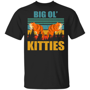 Vintage Retro Big Ol' Kitties Funny Big Cat Matching Cat Lover Owner Fans Gifts T-Shirt - Macnystore