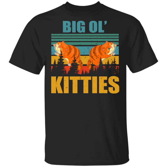 Vintage Retro Big Ol' Kitties Funny Big Cat Matching Cat Lover Owner Fans Gifts T-Shirt - Macnystore