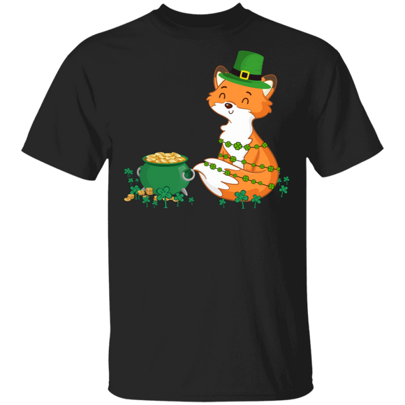 Leprechaun Fox Funny Shamrock Fox Lover Irish St Patrick's Day Gifts T-Shirt - Macnystore