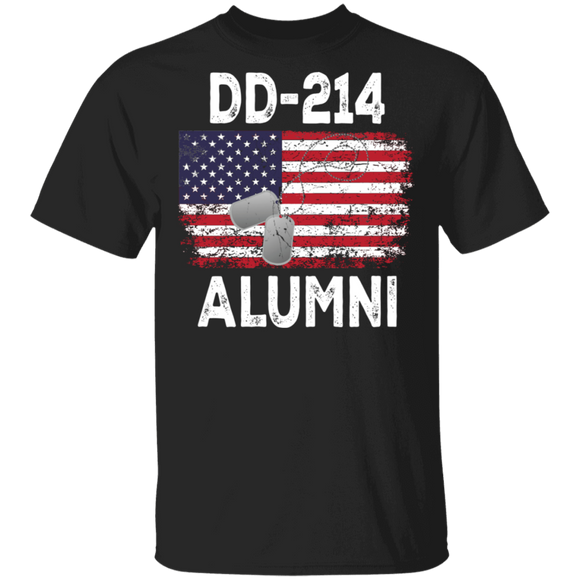 DD-214 Alumni Cool American Flag Army Military Veteran Gifts T-Shirt - Macnystore