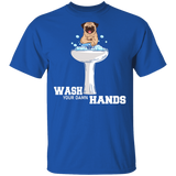 Wash Your Damn Hands Funny Pug And Hand Sink Shirt Matching Pug Dog Lover Owner Gifts T-Shirt - Macnystore