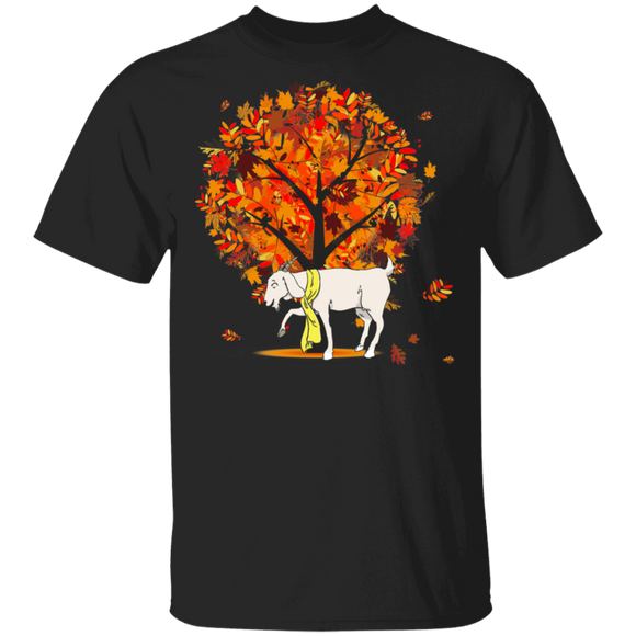 Maple Goat Leaf Fall Hello Autumn Funny Goat Lover Owner Gifts T-Shirt - Macnystore