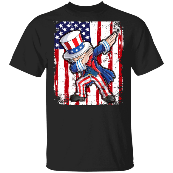 Dabbing Uncle Sam American Flag Matching 4th Of July Independence Day Gifts T-Shirt - Macnystore