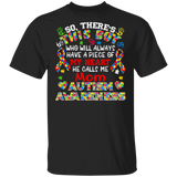 So There's This Boy He Calls Me Mom Cute Autism Awareness Month Autistic Children Autism Patient Kids Men Women Gifts T-Shirt - Macnystore