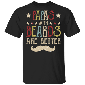 Vintage Papas With Beards Are Better Shirt Matching Men Beards Lover Fans Bearded Father's Day Gifts T-Shirt - Macnystore