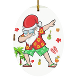 Christmas Ornament Dabbing Santa Christmas Summer Tropical Hawaiian Santa Dabbing Ornament Xmas - Macnystore