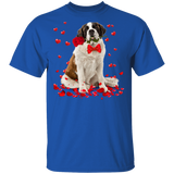 St. Bernard Rose Flower Funny St. Bernard Dog Lover Owner Couple Husband Wife Fiance Fiancee Girlfriend Boyfriend Valentine Gifts T-Shirt - Macnystore