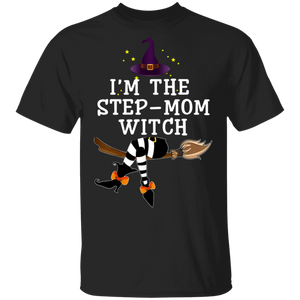 Im The Step-Mom Witch Broom Hat Halloween T-Shirt - Macnystore