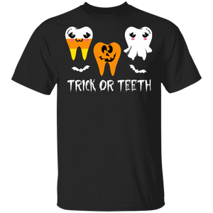 Halloween Dentist Shirt Trick Or Teeth Cute Halloween Dental Hygienist Dentist Gifts T-Shirt - Macnystore