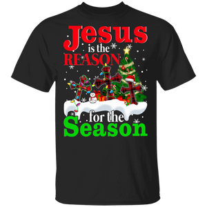 Christmas Christian Shirt Jesus Is The Reason For The Season Funny Christmas Christian Cross Plaid Lover Gifts Christmas T-Shirt - Macnystore
