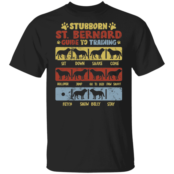 Stubborn St. Bernard Guide To Training Funny Dog Trainer Lover Gifts T-Shirt - Macnystore