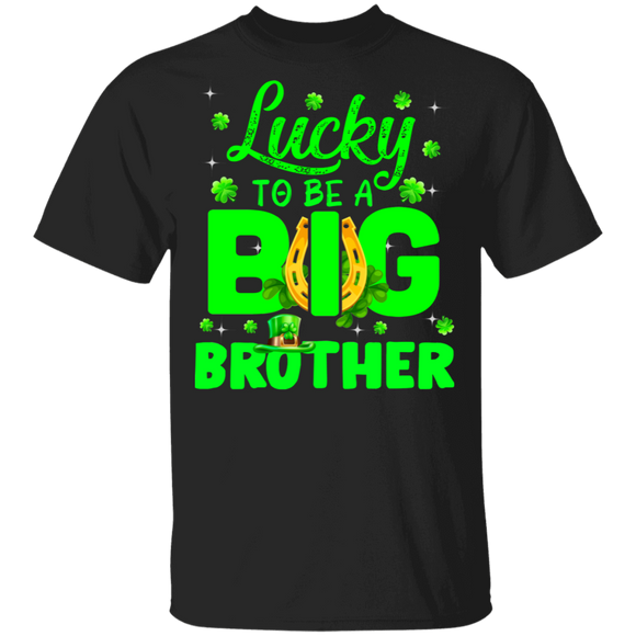 Lucky To Be A Big Brother Funny Pregnancy St Patrick's Day T-Shirt - Macnystore