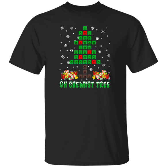 Christmas Science Lover Shirt Oh Chemist Tree Funny Christmas Chemistry Science Periodic Table Lover Gifts Christmas T-Shirt - Macnystore