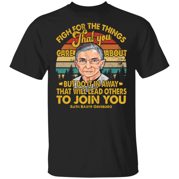 Vintage Retro Fight For The Things You Care About Notorious RBG Greatest Memories Thanksgiving T-Shirt - Macnystore