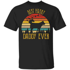 Retro Vintage Best Husky Daddy Ever Dog Lover T-Shirt - Macnystore