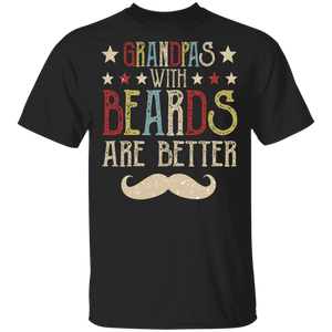 Vintage Grandpas With Beards Are Better Shirt Matching Men Beards Lover Fans Bearded Father's Day Gifts T-Shirt - Macnystore