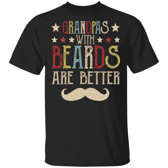Vintage Grandpas With Beards Are Better Shirt Matching Men Beards Lover Fans Bearded Father's Day Gifts T-Shirt - Macnystore