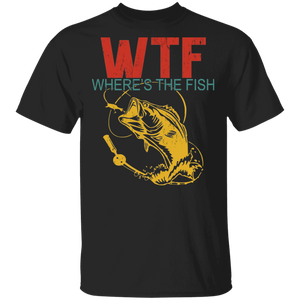Vintage WTF Where's The Fish Cool Fish Fisher Fishing Lover Hunter Gifts (1) T-Shirt - Macnystore