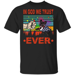 In God We Trust Ever Cute French Bulldog Wearing American Flag 4th Of July Gifts T-Shirt - Macnystore