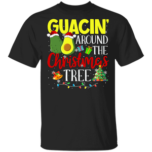 Christmas Avocado Shirt Guacin´ Around The Christmas Tree Funny Christmas Santa Avocado Fruit Guac Vegan Lover Gifts T-Shirt - Macnystore