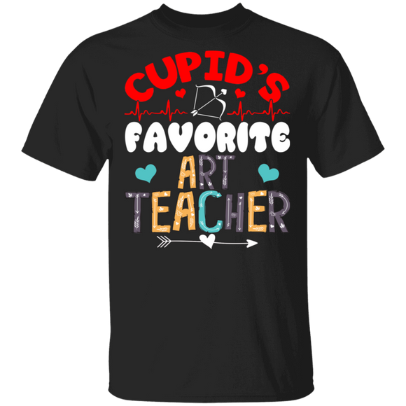 Cupid's Favorite Art Teacher Kindergarten Teacher Funny Teacher Shirt Men Women Wife Husband Fiancee Girlfriend Couple Valentine Gifts T-Shirt - Macnystore