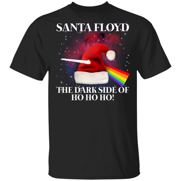 Christmas Shirt Santa Floyd The Dark Side Of Ho Ho Ho Cool Christmas Pink X-mas Floyd Santa Lover Gifts T-Shirt - Macnystore