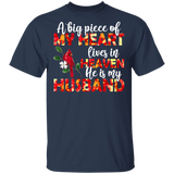 A Big Piece Of My Heart Lives In Heaven He Is My Husband Cute Cardinal Shirt Matching Women Wife Gifts T-Shirt - Macnystore