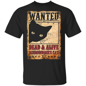 Wanted Dead & Live Schrödinger's Cat Cool Wanted Poster Cat Lover Gifts T-Shirt - Macnystore