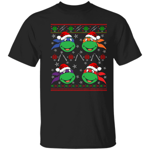 Christmas Movie Shirt Ninja Turtles Ugly Funny Christmas Sweater Santa Teenage Ninja Turtles Movie Lover Gamer Gifts T-Shirt - Macnystore