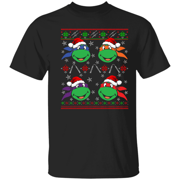 Christmas Movie Shirt Ninja Turtles Ugly Funny Christmas Sweater Santa Teenage Ninja Turtles Movie Lover Gamer Gifts T-Shirt - Macnystore