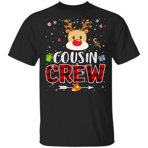 Christmas Reindeer Shirt Cousin Crew Funny Christmas Reindeer Red Plaid Xmas Matching Family Group Gifts T-Shirt - Macnystore