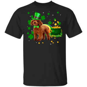 Leprechaun Poodle Dog Pet Lover Shamrock Funny Patrick's Day Kids Mens Womens St Patrick's Day Gifts T-Shirt - Macnystore