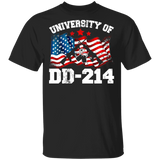 University Of DD - 214 American Flag Rifles Shirt Matching American Soldier Veteran Army Gifts T-Shirt - Macnystore