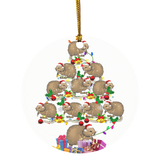 Muskrat Christmas Tree Funny Christmas Tree Light Santa Muskrat Lover Gifts Ornament Xmas - Macnystore