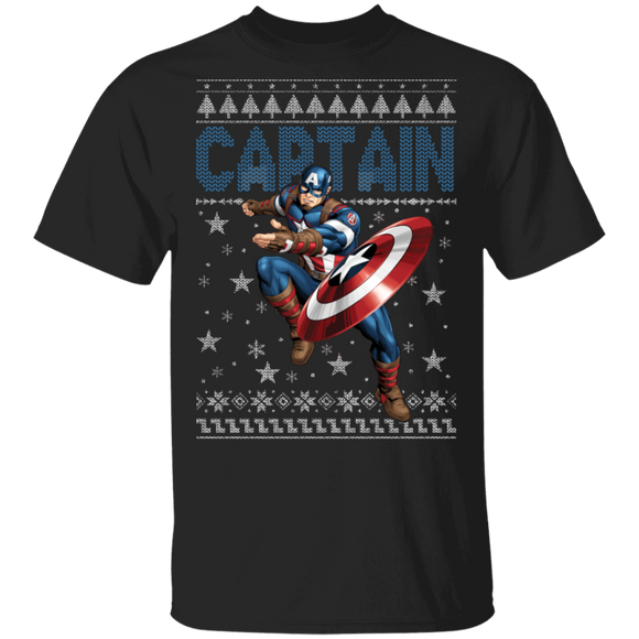 Christmas Movie Lover Shirt Captain Cool Christmas Sweater Captain America Movie Character Lover Gifts Christmas T-Shirt - Macnystore