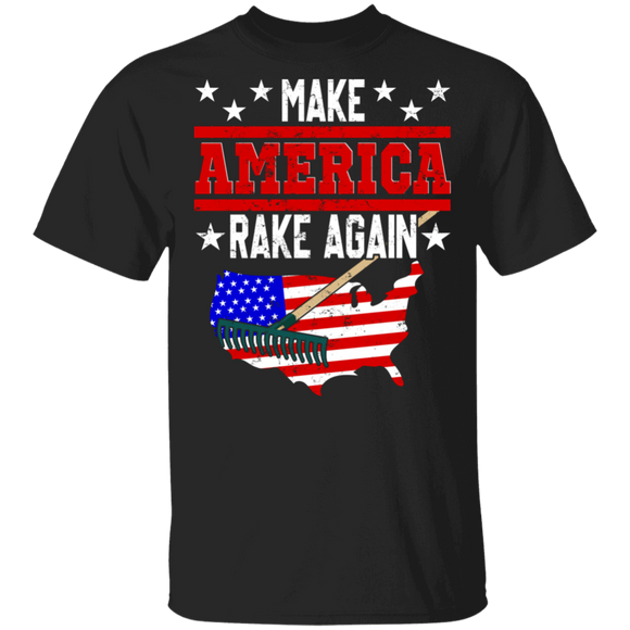 American Election Shirt Make America Rake Again Funny Trump Stupid Anti Trump American Flag Election Gifts T-Shirt - Macnystore