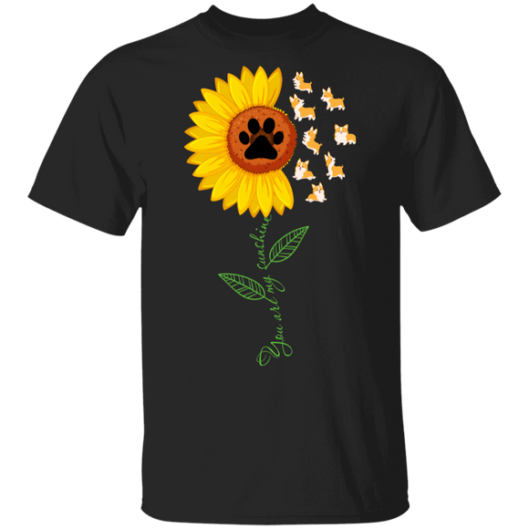You Are My Sunshine Sunflower Flower Corgi Dog Pet Lover Owner Gifts T-Shirt - Macnystore