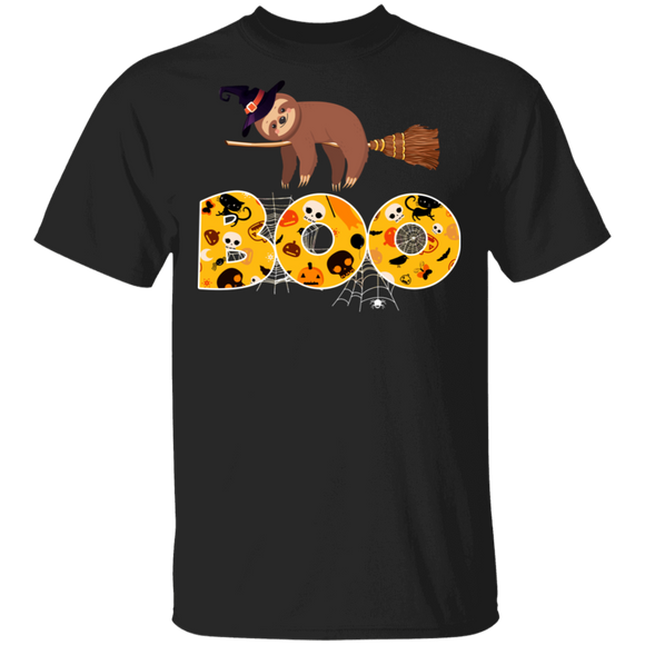 Halloween Shirt Boo Cute Sloth Witch Lover Gifts Halloween T-Shirt - Macnystore