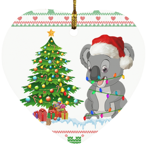 Christmas Ornament Christmas Koala Santa Koala Bear SUBORNH Heart Ornament - Macnystore