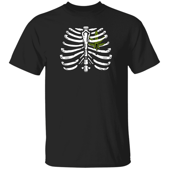 Weed Lover Shirt Weed Heart Skeleton Ribs X-Ray Funny Weed Lover Gifts T-Shirt - Macnystore
