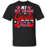 My 1st Grade Cupids Will Steal Your Hearts Teacher Elementary Teacher Funny Teacher Husband Wife Fiance Fiancee Mom Dad Couple Valentine T-Shirt - Macnystore