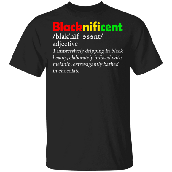 Blacknificent Definition Afro African American Pro Black History T-Shirt - Macnystore