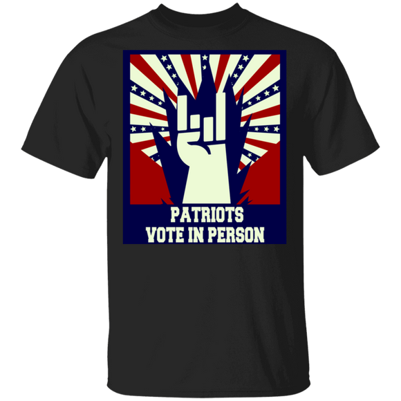 American Patriot Shirt Patriots Vote In Person Cool American Flag Election Patriotic Gifts T-Shirt - Macnystore