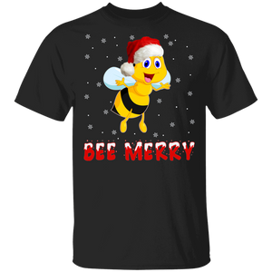 Cute Christmas Santa Bee Merry Honey Bee Santa Bee Lover Beekeeper Gifts T-Shirt - Macnystore