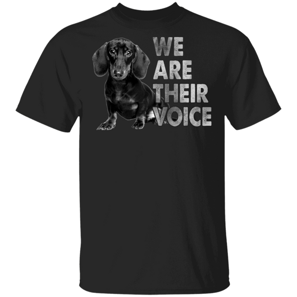 We Are Their Voice Cute Dachshund Dog Black Lives Matter Pride Black Juneteenth Gifts T-Shirt - Macnystore