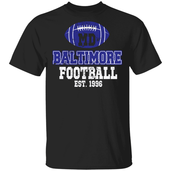 Football Lover Shirt MD Baltimore Football Est 1996 Cool Football Player Lover Gifts T-Shirt - Macnystore