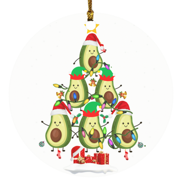 Christmas Ornament avocado christmas tree smart object SUBORNC Circle Ornament - Macnystore