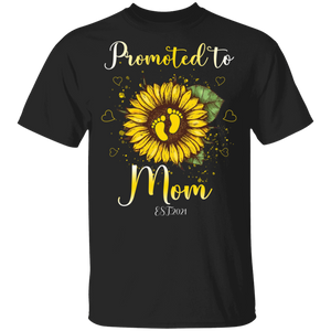Promoted To Mom Sunflower Pregnancy Announcement T-Shirt - Macnystore