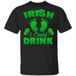 I Could Drink Pregnancy Beer Lover Shamrock Leprechaun Pregnancy Announcement Funny Maternity Women Men Irish St Patrick's Day Gifts T-Shirt - Macnystore
